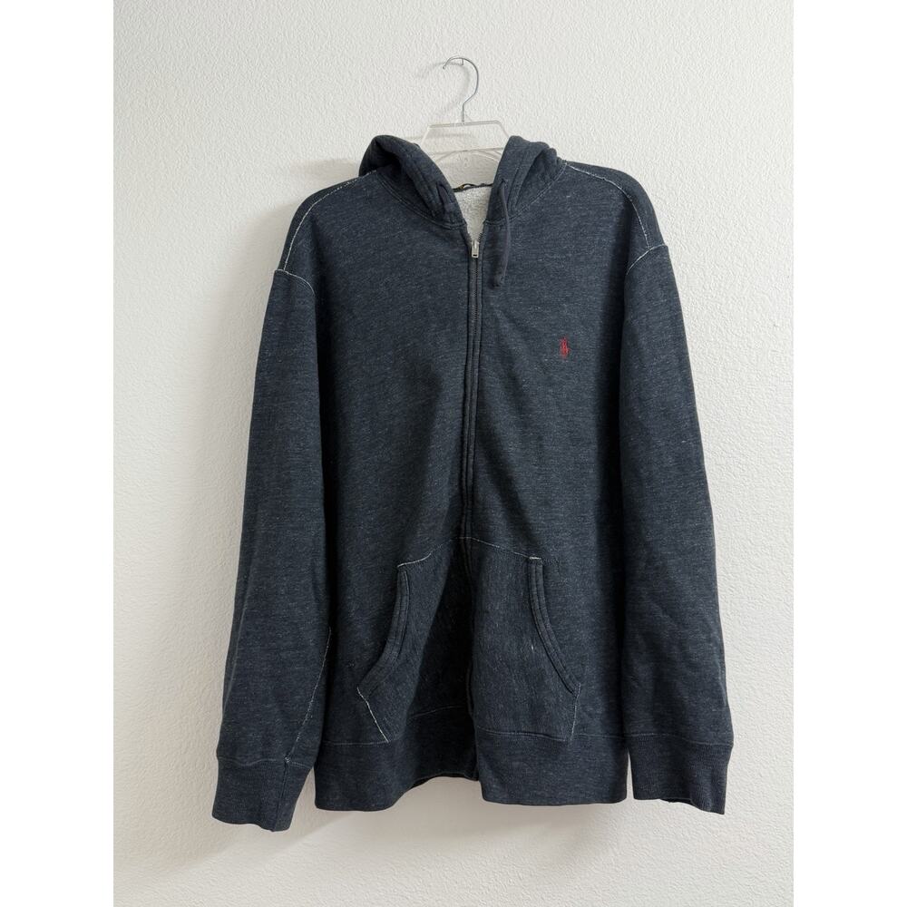 Polo Ralph Lauren Full Zip Up Hoodie Men’s XL Navy Blue Red Pony